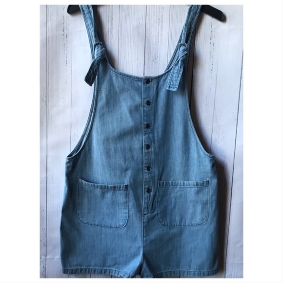 Urban Outfitters Pants - BDG Blue Denim Button Front Mini Romper